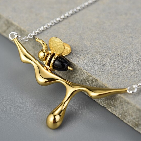 925 Silver Artisan Handmade The Zalyah Bee Necklace - Picture 5 of 9